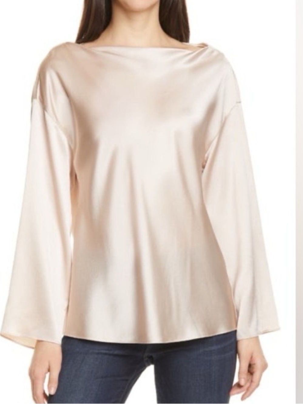 NWOT VINCE Drape Silk Long Sleeve Blouse